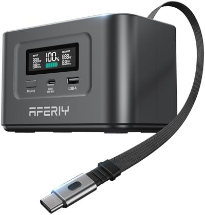 AFERIY 145W Tragbare Powerstation, 99,2Wh/31000mAh, PD3.0 Schnellladung, Solar-Ladung 100W, 6-fach Schutz, für Reisen, Camping, Notfälle