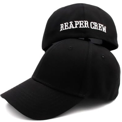 ASIAD Cap SOA Schwarze Hüte Sons Anarchy for Reaper Crew Fitted Baseball Cap Damen Herren Buchstaben Bestickter Hut Hip Hop Hut für Herren,Schwarz