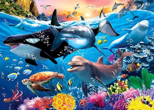 Puzzle für Erwachsene 1000 Teile Lebendiger Ozean 70 x 50 cm Puzzles für Erwachsene Pädagogisches Spiel Herausforderung Spielzeug 1000 Teile Puzzles für Erwachsene Kinder