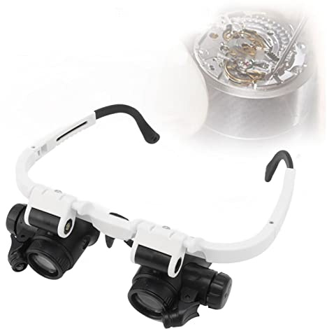 Vergrößerungsgläser, 8X 15x 23x Stirnband -Vergrößerungskopfmontage -Lupe mit 2 LED -Leuchten Jewelers Loupe Lupe Händelfreie Vergrößerung Schmucklupe Uhrenreparaturlupe für Münzstempel