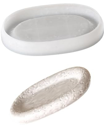 Bandeja de silicona ovalada para yeso, vajilla de resina epoxi, hecha a mano, suministros de decoración del hogar