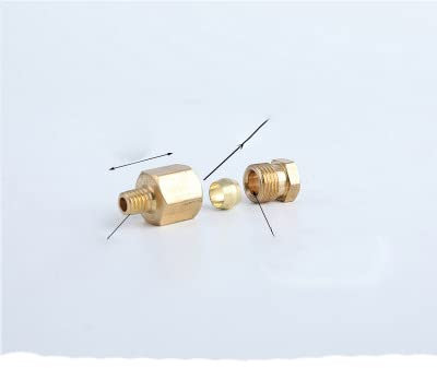Hose Adapter,Tap Connector,5PCS Compression Ferrule Tube Compression Fitting 4-8mm OD Tube Connector Machine Tool Lubrication Brass Oil Pipe Fitting Adapter-M8 6MM