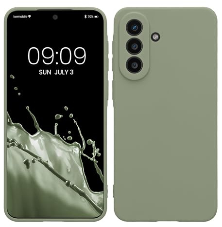 kwmobile Handyhülle für Samsung Galaxy A57 5G Hülle - weiches Handy Silikon Case - Schutzhülle Cover - Graugrün