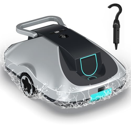 Bocxi Robot de piscina a batería, inalámbrico, autonomía de 200 minutos, navegación inteligente, función de autoaparcamiento y filtrado ultrafino, compacto y portátil, para piscinas de 232 m²