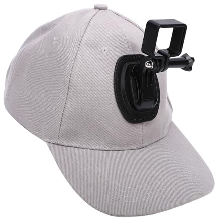 KIMISS Action Camera Baseball Cap, Sport Camera Baseball Cap with Sturdy Bracket, Replacement for Outdoor Sport Cam 3 Action (Gray White)