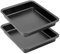 Space Home - Molde de Horno Cuadrado - Bandeja para Hornear - Bandeja Cuadrada para Brownies, Sándwiches, Molde para Tartas - Acero al Carbono - Antiadherente - 22 x 23 cm - Set de 2
