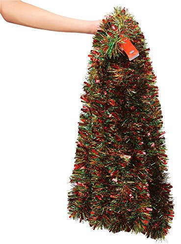 VEYLIN 10 Meters White Xmas Tinsel for Christmas Home Tree Decorations (Mixed Colors)