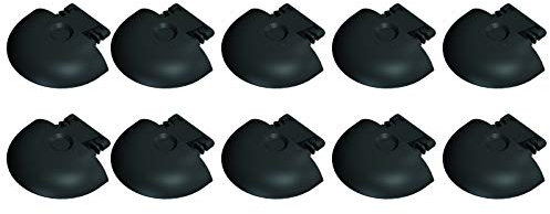 10x Endkappe/Einsteckkappe für Airlineschiene runde Form Slimversion, schwarz, Kunststoff