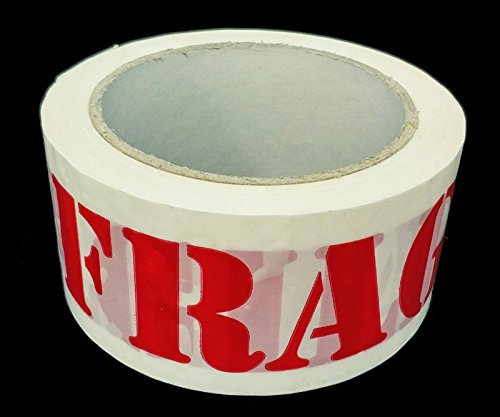 'Ruban adhésif blanc en PP pour emballage avec inscription Fragile 66 m