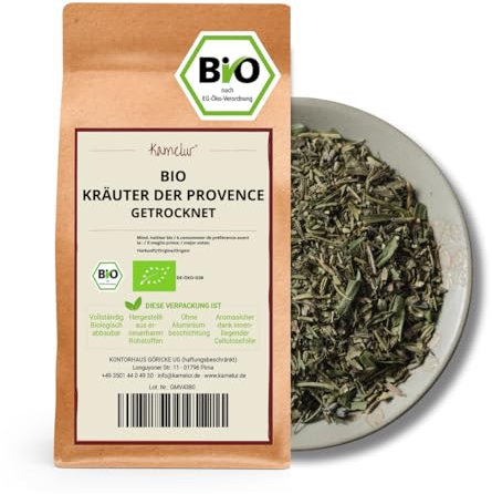 Kamelur 500g de BIO Herbs of Provence - mélange d'épices méditerranéen d'herbes BIO de haute qualité, intensément aromatique et sans additifs