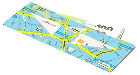 I LIKE PAPER – Lost IN Berlin - Fresh Blue – Pappwallet/Portemonnaie/Geldbörse aus Tyvek® - ohne Reißverschluss - mit Geldscheinfach und 2 Kreditkartenfächern - reissfest - Made in Germany