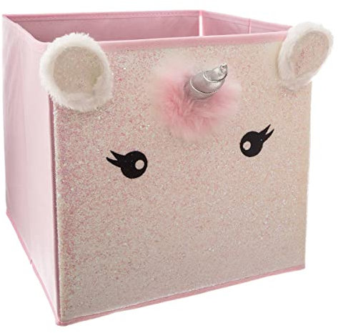 Bac de Rangement Enfant Licorne - Rose - Atmosphera créateur d'intérieur