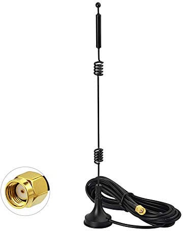 Bingfu Antenna WiFi 2,4GHz 5GHz Bibanda 9dBi MIMO Maschio RP-SMA Omnidirezionale con Base Magnetica Cavo Prolunga 3 metri per Router WiFi Telecamera IP Sicurezza Amplificata WiFi Adattatore USB
