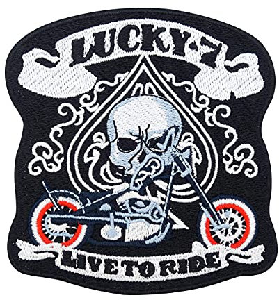 Finally Home Live to Ride Motorrad mit Totenkopf Patch zum Aufbügeln für Lederjacken | Patches, Bügelflicken, Flicken, Aufnäher