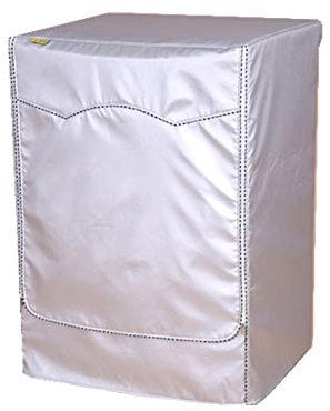 Proumhang Washing Machine Cover,Washer/Dryer Cover For Front-Waterproof Dust-proof and Anti-aging Sunscreen Anti-Fume Thicker Silver XL-Suitable For Depth 58-65cm, 8.0-10kg Washer
