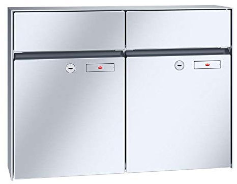 RENZ/Plan / 2er Aufputz-Briefkastenanlage Wand-Briefkasten / V4A-Edelstahl/Volumen 21 L/Dein-Briefkasten.de