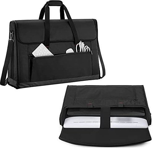 Trunab Monitor Carry Case 24-27 Inch Padded Travel Bag Hold Up to 2 LCD Screens/TVs, Not Compatible with iMac or All-in-One Computer, with Accessories Pocket, Shoulder Strap, Black - Patented Design
