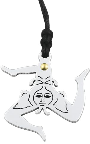 amorili Collana Trinacria Siciliana Uomo Donna – Ciondolo Trinacria Acciaio Inossidabile – Gioiello Sicilia Porta Fortuna – Idea Regalo Made in Italy - cln0226