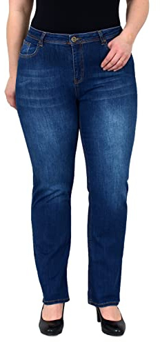 ESRA Straight Leg Jeans Damen High Waist Hose Stretch Jeans Damen Große Größe FG1