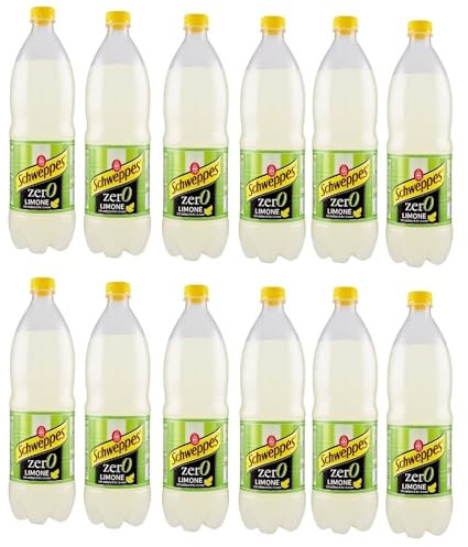 Schweppes Limone Zero Lot de 12 boissons rafraîchissantes au citron sans sucre 600 ml