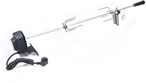 Edelstahl BBQ Grillspieß Set 220V-240V Motorhalter Drehspieß Rotisserie Drehspiess für Kugelgrill & Rotisserie Drehspieß Picknick Camping Grillen oder sogar Lagerfeuer