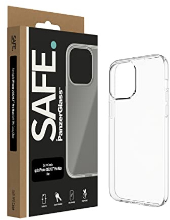 Safe by PanzerGlass™ TPU Case für iPhone 14 Pro Max - Leicht anzubringende, Wireless Charging kompatible iPhone Schutzhülle aus transparentem, vergilbungsresistentem Kunststoff - Anti Yellowing Hülle