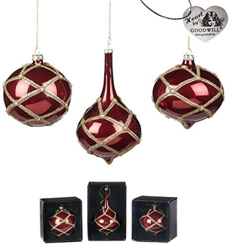 Goodwill Christbaumkugel Glas Rot-Gold D 16 cm Achtung: Preis pro Stück