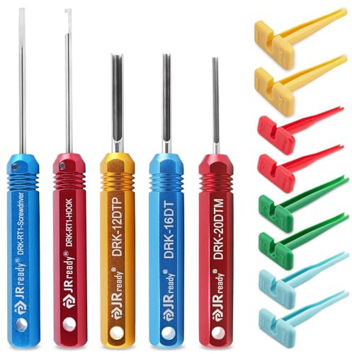 JRready ST5236 Deutsches Pin-Extraktor-Werkzeug-Set für 16#12#20# solide/geprägte Kontakte 14–22 AWG, DTP-Serien-Steckverbinder, 13-Stecker