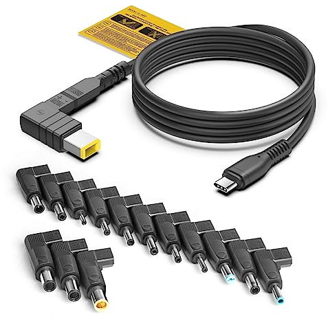 KFD USB C auf Hohlstecker DC Stecker Adapterkabel 15 in 1 Ladekabel Stromkabel für MacBook Pro 2020 2021, iPad Pro 2020, Pixel, Switch, LG, Handy Konverter Typ-C 1M Netzkabel Ladegerät 100W Netzteil