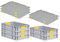 PROREGAL SuperSparSet 5x Eurobox NextGen Color mit Auflagedeckel & Schiebeschnappverschlüsse, HxBxT 12x40x60cm, 23L, Griffe gelb geschlossen, Glatter Boden, Eurobehälter Transportbox Transportbehälter