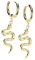 Treuheld® Edelstahl Creolen Ohrringe mit Schlangen-Anhänger | 3 Farben [03.] - Gold