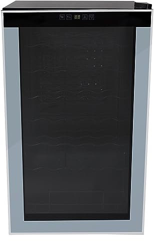 West Bend WB340WCNB - Cantinetta per vino indipendente, singola zona con controllo della temperatura, può contenere fino a 34 bottiglie, struttura in acciaio inox con porta in vetro, 3,3 cubi, nero