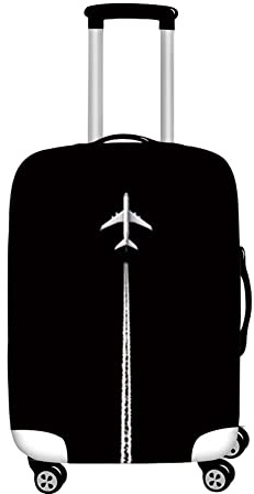 Mateju Coprivaligia Elastico, Lavabile Copertura per Bagagli Stampa Aeronautica 3d Trolley Custodia Protettiva per Adulti, Bambino, Teen, Viaggi, Business (aereo bianco,XL)