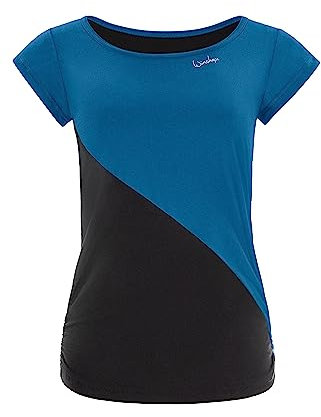 Winshape Damen Functional Light and Soft Kurzarmshirt Aet109ls T-Shirt, Teal-Green-schwarz, M EU
