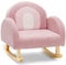 COSTWAY Kindersessel für Kleinkinder, gepolsterter Kindersofa Schaukelstuhl mit Massivholzbeinen, Schaukelsessel Kinderstuhl für Kinderzimmer, Spielzimmer & Kindergarten (Schaukelstuhl, Rosa)