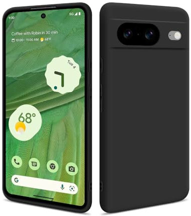 HS Products HSP Cover per Google Pixel 8 [repellente alla polvere] Custodia protettiva in silicone TPU premium | antigraffio antiurto | Protezione della fotocamera | Vestibilità sottile | Nero