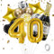 VIKY® Deko 40 Geburtstag Männer Frau,40 Geburtstag Deko Schwarz Gold,Geburtstagsdeko 40. Geburtstag Frauen Deko Ballons,40er Geburtstag Mann Deko Set mit Folienballon Zahl 40 und Konfetti Luftballon