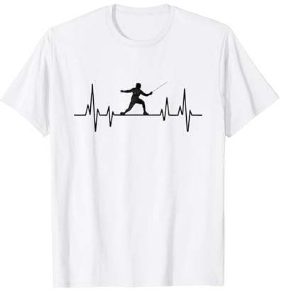 Battito cardiaco Scherma Spada Epee Fencer Atleta Maglietta