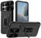 SEAHAI Case for Xiaomi Poco X6 Pro 5G, Heavy Duty Hard PC Back Silicone TPU Dual Layer Hybrid Shockproof Cover, with Slide Camera Cover and Foldable Kickstand - Black
