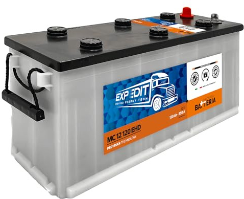 La Casa della Batteria Batteria Trattore e Camion Expedit Moving Energy Tech Batteria 12v 120Ah 850A MC12 120 EHD DX 510x175x228cm Senza Manutenzione Pronta all'Uso Made in Italy
