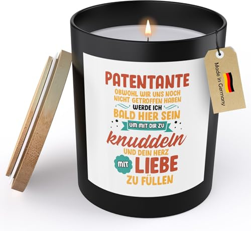 (HANDGEMACHT) Spruchkerze Du Wirst Patentante Schwangerschaft Geschenk Frauen Werdende To Be Sojawachs Kerze im Glas Handgemacht Duft Deko Nachhaltig - ZITRUS