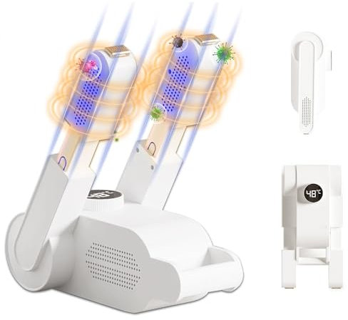 Lotvic Sèche-Chaussures électrique, Seche Chaussure électrique, Séchoir électrique pour Chaussures de Ski pour Sécher Chapeaux, Chaussures, Gants, Design Pliable, Minuterie Intelligente