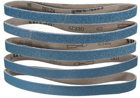 sourcing map 12pcs 1 x 30 Sanding Belts 2pcs Each of 36/40/60/80/100/120 Grit Zirconia Oxide Flush Joint Belt Sander Paper for Metal Woodworking Automotive Repair