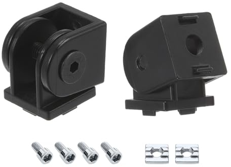 QUARKZMAN 2Pcs Joint de Pivot Flexible Réglable à 180° en Aluminium Moulé sous Pression avec Vis M6 pour Profilé d'Extrusion en Aluminium Série 2020, Ouverture 6mm, Noir