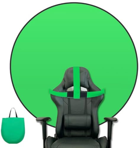 Yiarsky Grüner Hintergrund mit Ständer, 142 cm, Faltbar, Pop-up mit Aufbewahrungstasche - Tragbar für Fotografie, Live-Gaming und Streaming