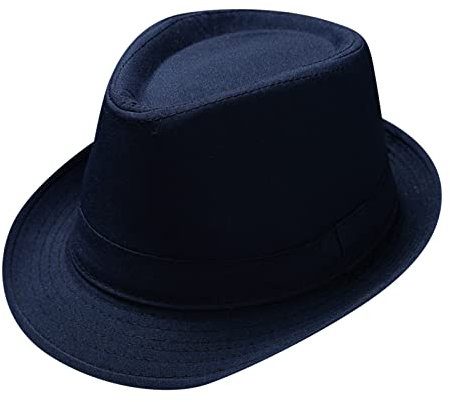 Schlapphut für Damen, Herren und Damen, Unisex, britischer Jazzhut, Sonnenhut für kleine Köpfe, Marineblau, Einheitsgröße, navy, Einheitsgröße