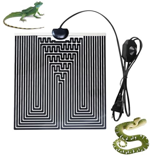 Heizmatte Terrarium, 28W Heizmatte mit Thermostat, Aquarienheizkissen,Verstellbares Heizkissen für Reptilien mit Temperaturregelung, für Reptilien,Schlangen,Eidechsen