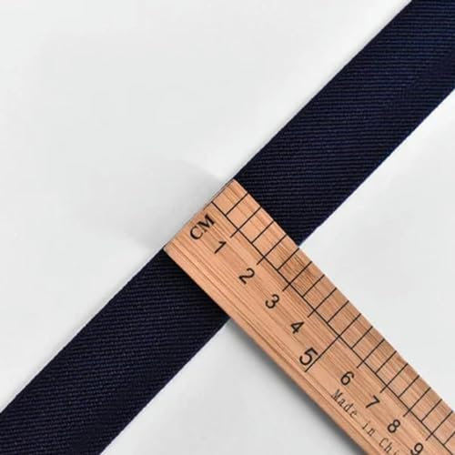 Cinturón elástico de sarga gruesa de doble cara de 25 mm y 5 metros para faldas, accesorios de vestir, banda de goma, azul marino