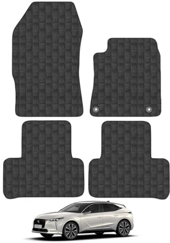 DS4 (2021+) Heavy Duty Thick Rubber Car Mats Accessories Tailored Fit Front Rear Set Compatible Accessory Waterproof Durable Non-Slip 5mm Full Coverage Protection with Clips