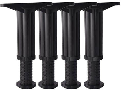 KOVNISE 4 Pièces Cadre de lit Réglable Jambes de Soutien 7,48-12,60 Pouces Remplacer Les Jambes de Soutien par des Pattes de Connexion pour Lattes Centrales/Meubles de lit Support de lit en Plastique